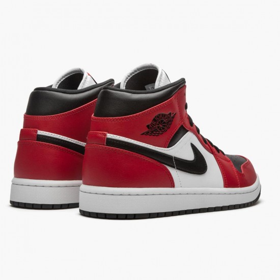 Nike Air Jordan 1 Mid Chicago Black Toe Sort/Gym Rød-Hvid 554724 069