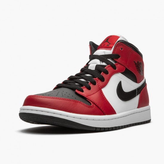 Nike Air Jordan 1 Mid Chicago Black Toe Sort/Gym Rød-Hvid 554724 069