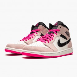 Nike Air Jordan 1 Mid "Crimson Tint" Crimson Tint/Hyper Lyserød-Sort 852542 801 Dame/Herre