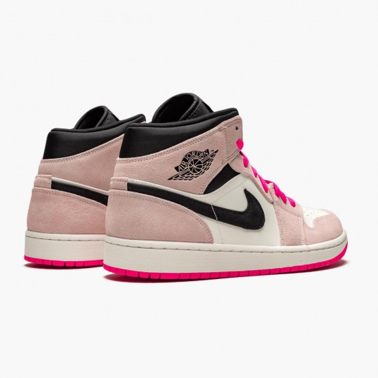 Nike Air Jordan 1 Mid Crimson Tint Crimson Tint/Hyper Lyserød-Sort 852542 801 Dame/Herre