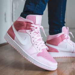 Nike Air Jordan 1 Mid "Digital Pink" Digital Lyserød/Hvid-Lyserød Foam-Sail CW5379 600 Dame 