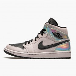 Nike Air Jordan 1 Mid Dirty Powder "Iridescent" Barely Rose/Sort/Multi BQ6472 602 Dame/Herre 