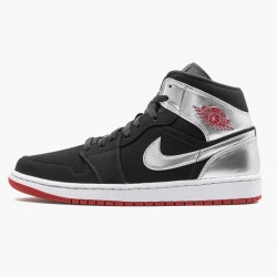 Nike Air Jordan 1 Mid "Johnny Kilroy" Sort/Gym Rød-Metallic Silver 554724 057