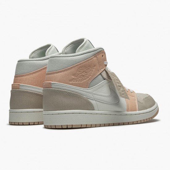 Nike Air Jordan 1 Mid Milan Sail/Light Bone-String-Shimmer CV3044 100 Dame/Herre