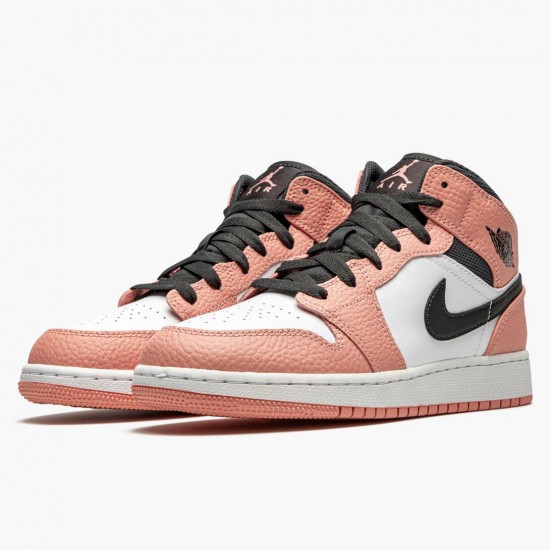 Nike Air Jordan 1 Mid Pink Quartz Lyserød Quartz/DK Smoke Grå 555112 603