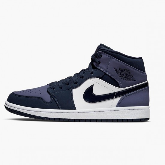 Nike Air Jordan 1 Mid Sanded Purple Obsidian/Sanded Lilla/Hvid 554724 445 Dame/Herre