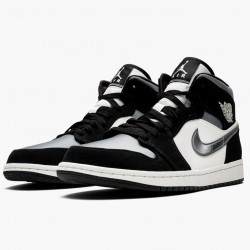 Nike Air Jordan 1 Mid "Satin Grey Toe" Sort/Anthracite-Sail 852542 011