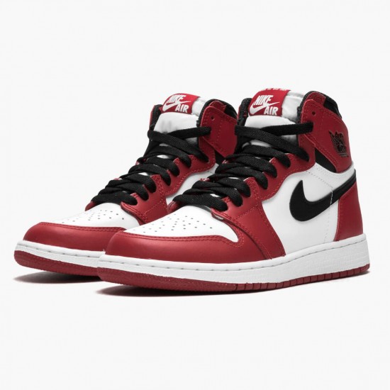 Nike Air Jordan 1 Retro Chicago Hvid/Sort-Varsity Rød 575441 101 Dame/Herre