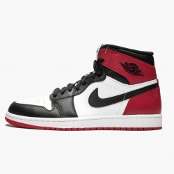 Nike Air Jordan 1 Retro High "Black Toe" Hvid/Sort-Gym Rød 555088 184 Herre 