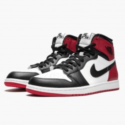 Nike Air Jordan 1 Retro High "Black Toe" Hvid/Sort-Gym Rød 555088 184 Herre 