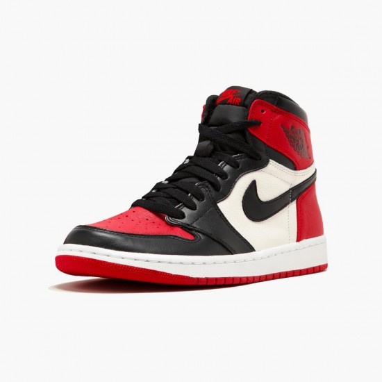 Nike Air Jordan 1 Retro High Bred Toe Rød/Sort/Hvid 555088 610 Dame/Herre