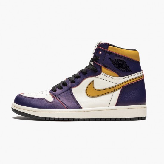 Nike Air Jordan 1 Retro High OG Defiant SB LA to Chicago Lilla/Sail-University Guld-Bl CD6578 507 Dame/Herre