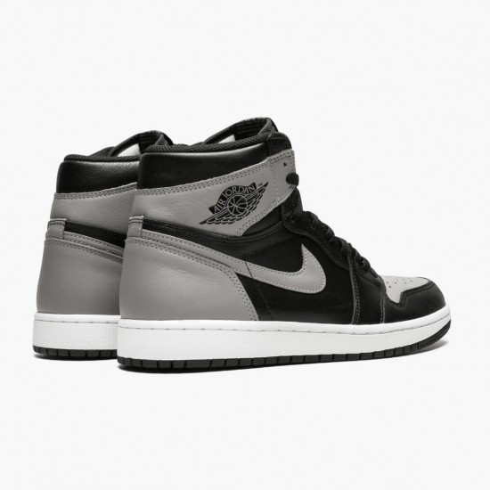 Nike Air Jordan 1 Retro High Shadow Sort/Medium-Grå Hvid 555088 013 Herre