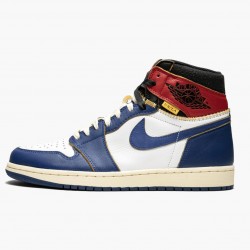 Nike Air Jordan 1 Retro High Union Los Angeles "Storm Blue" Hvid/Stormblue-Varsity Rød BV1300 146 Herre 