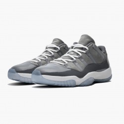 Nike Air Jordan 11 Low "Cool Grey" Dame/Herre 528895 003 Medium Grå/Hvid-Gunsmoke