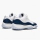 Nike Air Jordan 11 Low Navy Snakeskin Herre CD6847 102 Hvid Sort-Flåde