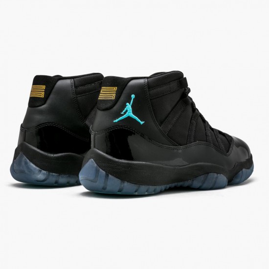 Nike Air Jordan 11 Retro Gamma Blue Herre 378037 006 Sort/Gamma Blå-Varsity Maize