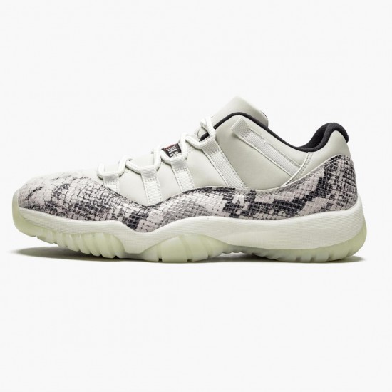 Nike Air Jordan 11 Retro Low Snake Light Bone Dame/Herre CD6846 002 Light Bone/Smoke Grå/Hvid-Bl