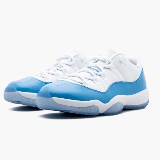 Nike Air Jordan 11 Retro Low University Blue Dame/Herre 528895 106 Hvid/University Blå