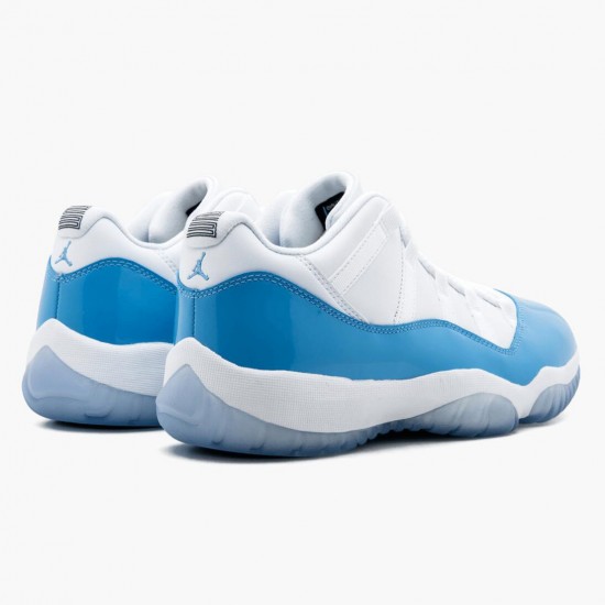 Nike Air Jordan 11 Retro Low University Blue Dame/Herre 528895 106 Hvid/University Blå