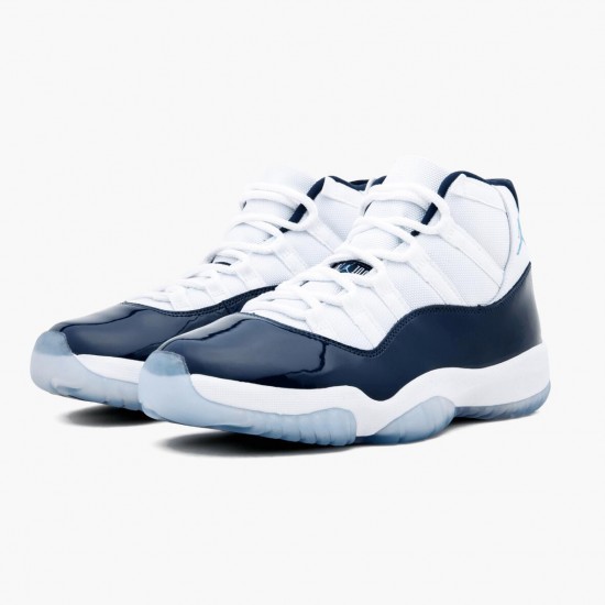 Nike Air Jordan 11 Retro UNC Win Like 82 Herre 378037 123 Hvid/University Blå