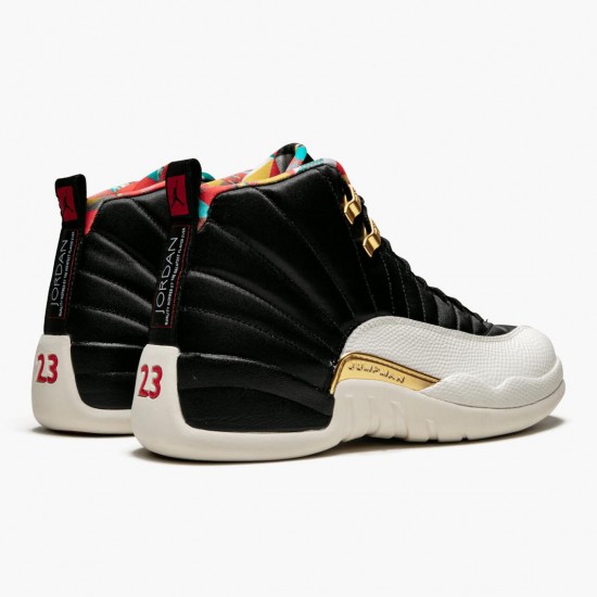 Nike Air Jordan 12 Retro 2019 CNY Chinese New Year Sort/True Rød-Sail Noir CI2977 006