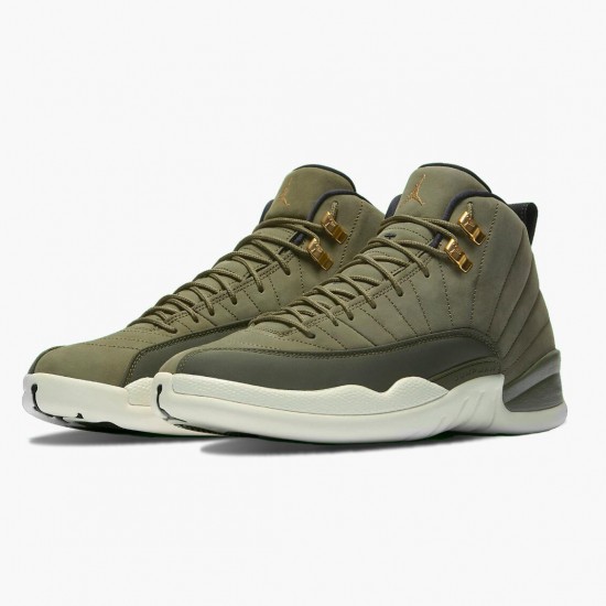 Nike Air Jordan 12 Retro Chris Paul Class of 2003 Herre 130690 301 Oliven Canvas/Sail/Sort-Metall