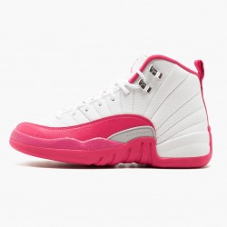 Nike Air Jordan 12 Retro "Dynamic Pink" Dame 510815 109 Hvid/Vivid Lyserød-Mtllc Silver