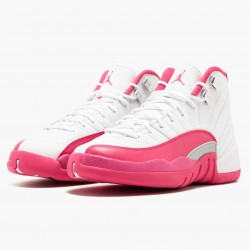 Nike Air Jordan 12 Retro "Dynamic Pink" Dame 510815 109 Hvid/Vivid Lyserød-Mtllc Silver