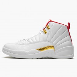 Nike Air Jordan 12 Retro "FIBA" Dame/Herre 130690 107 Hvid/University Rød/Metallic