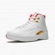 Nike Air Jordan 12 Retro FIBA Dame/Herre 130690 107 Hvid/University Rød/Metallic