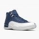 Nike Air Jordan 12 Retro Indigo Herre 130690 404 Stone Blå/Legend Blå-Obsidia