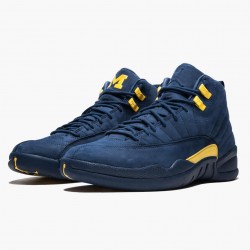 Nike Air Jordan 12 Retro "Michigan" Herre BQ3180 407 College Flåde/Amarillo