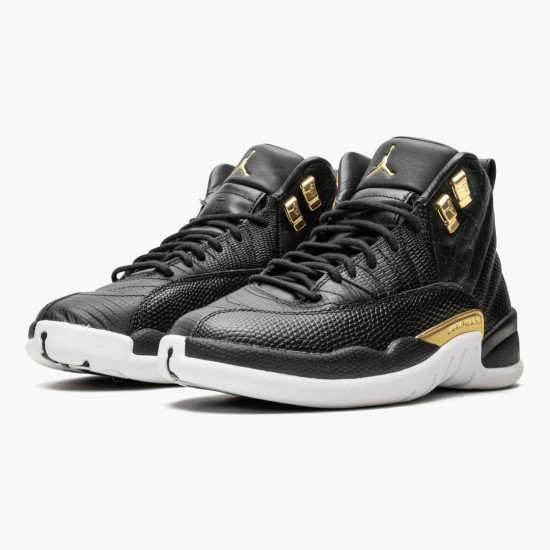 Nike Air Jordan 12 Retro Reptile Dame/Herre AO6068 007 Sort/Metallic-Guld Hvid