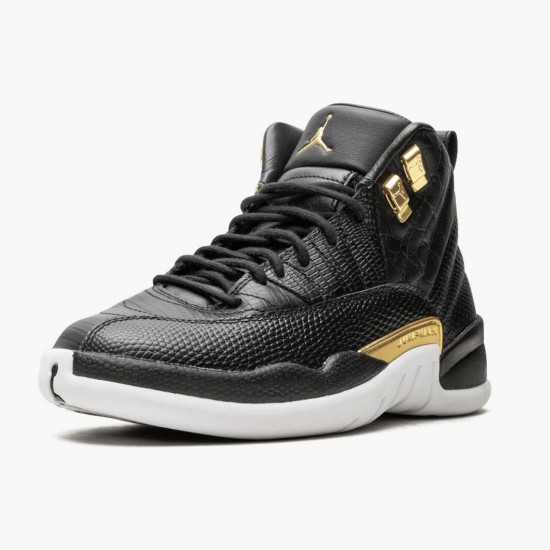 Nike Air Jordan 12 Retro Reptile Dame/Herre AO6068 007 Sort/Metallic-Guld Hvid