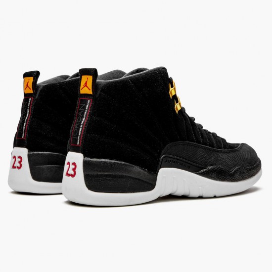 Nike Air Jordan 12 Retro Reverse Taxi Herre 130690 017 Sort/Guld-Hvid