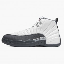 Nike Air Jordan 12 Retro Hvid "Dark Grey" Herre 130690 160 Hvid/Dark Grå-Gym Rød