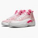 Nike Air Jordan 12 Retro GS Arctic Pink 510815 101 Hvid/Arctic Punch-Hyper Lyserød Dame