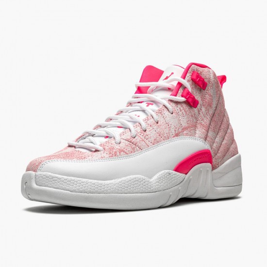 Nike Air Jordan 12 Retro GS Arctic Pink 510815 101 Hvid/Arctic Punch-Hyper Lyserød Dame