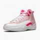 Nike Air Jordan 12 Retro GS Arctic Pink 510815 101 Hvid/Arctic Punch-Hyper Lyserød Dame