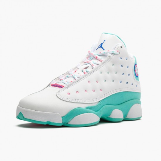 Nike Air Jordan 13 Retro Aurora Green Dame Hvid/Soar/Aurora-Grøn-Digita 439358 100