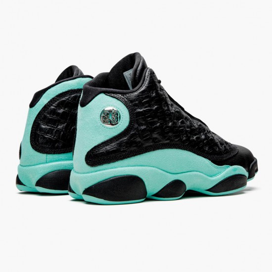 Nike Air Jordan 13 Retro Island Green Herre Sort/Island Grøn/Metallic Si 414571 030