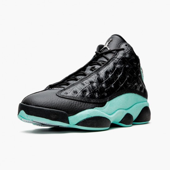 Nike Air Jordan 13 Retro Island Green Herre Sort/Island Grøn/Metallic Si 414571 030