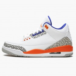 Nike Air Jordan 3 Retro "Knicks" Dame/Herre 136064 148 Hvid/Old Royal University Ora 