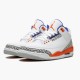 Nike Air Jordan 3 Retro Knicks Dame/Herre 136064 148 Hvid/Old Royal University Ora