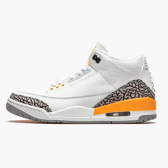 Nike Air Jordan 3 Retro Laser Orange Dame/Herre CK9246 108 Hvid/Laser Orange-Cement Grå