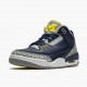 Nike Air Jordan 3 Retro Michigan Herre 820064 Sort/University Guld-Cement G