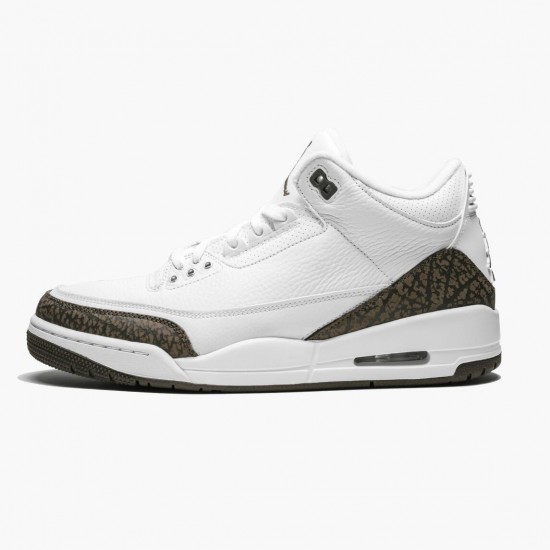 Nike Air Jordan 3 Retro Mocha Dame/Herre 136064 122 Hvid/Chrome/Dark Mocha