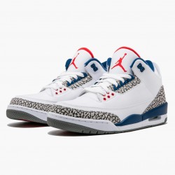 Nike Air Jordan 3 Retro OG "True Blue" Herre 854262 106 Hvid/Fire Rød-True Blå 