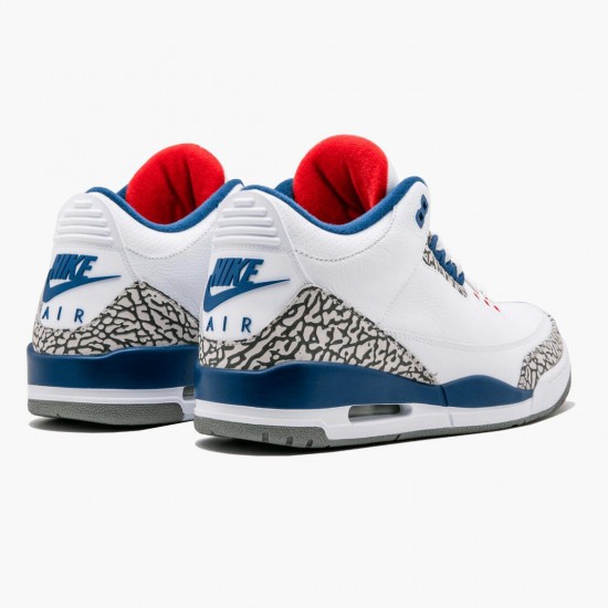 Nike Air Jordan 3 Retro OG True Blue Herre 854262 106 Hvid/Fire Rød-True Blå